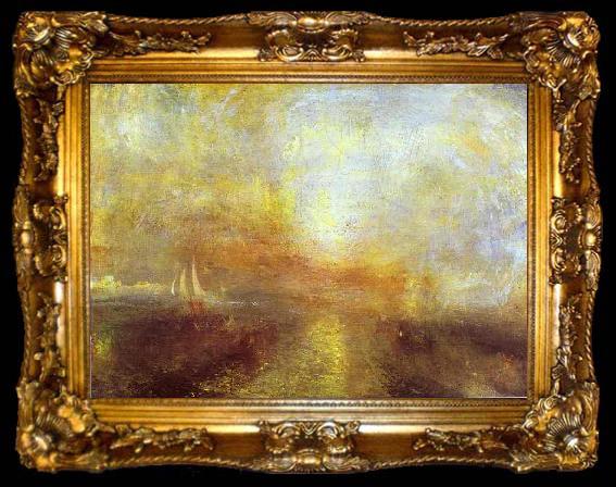 framed  J.M.W. Turner Yacht Approaching the Coast., ta009-2